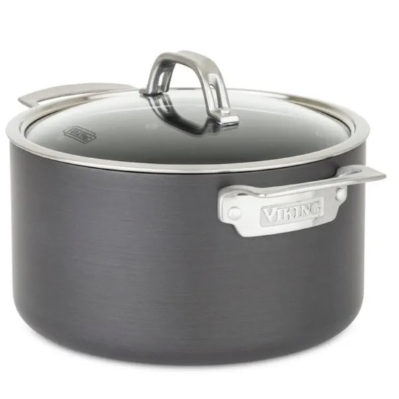 Viking Culinary Hard Anodized Nonstick Dutch Oven Quart W/ Glass